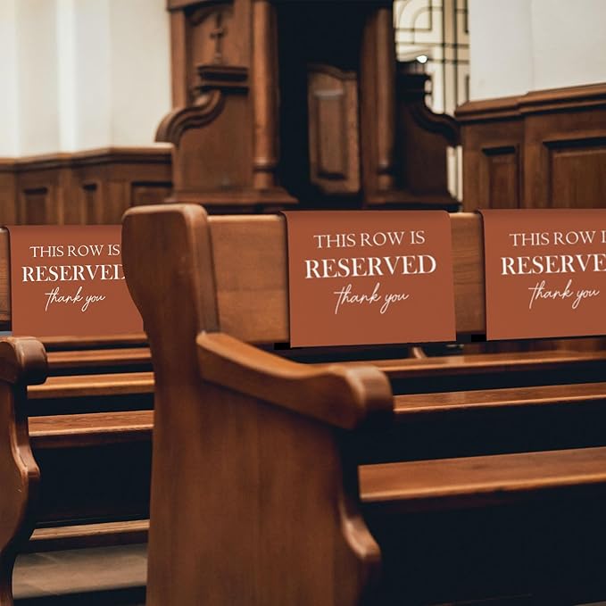 ChissNook Reserved Seating Chair Signs, This Row Is Reserved Pew Cloths Seating - Image 3