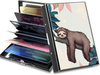 BWEGRHE Slim Credit Card Holder, Sloth RFID Blocking Metal Wallet by BWEGRHE