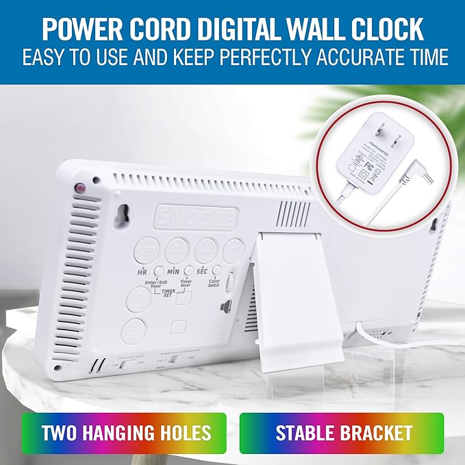 KMMKGG Large 13.7" LED Digital Timer（5''Nunmber）, 11 Color Changing, Count - Image 7