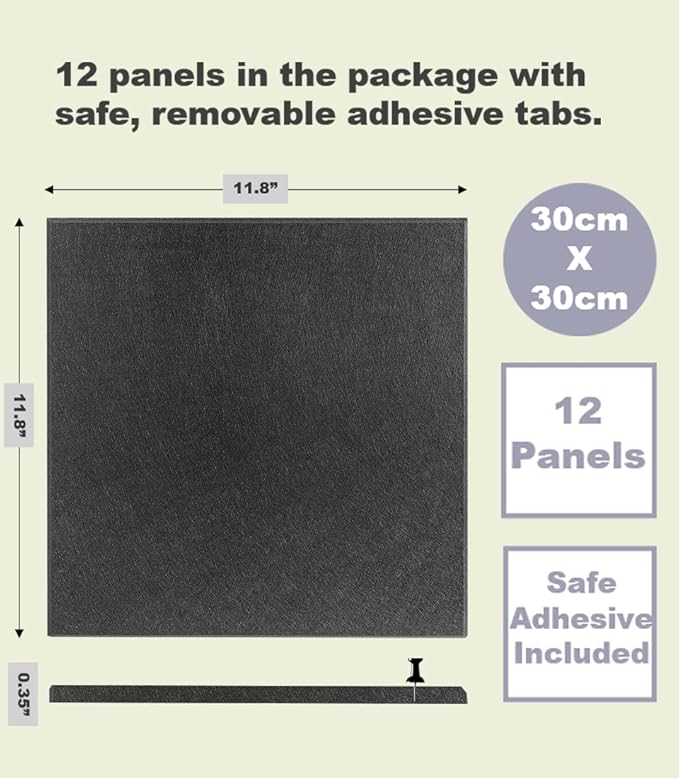 DECORITA Black Cork Board Alternative 47"x35" | Felt Wall Tiles | Aesthetic - Image 3