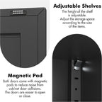 46" H Metal Locker Cabinet, Small Locker with Door and 2 Adjustable Shelf | Locker Cabinet with Adjustable Leveling Feet for Home, Bedroom, Office,Gym Assembly Required