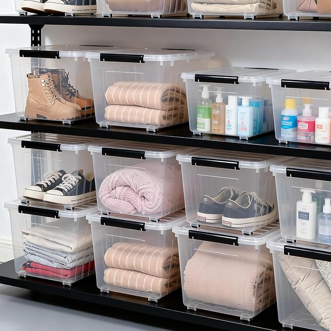 Citylife 82 QT Clear Plastic Storage Bins - Image 5