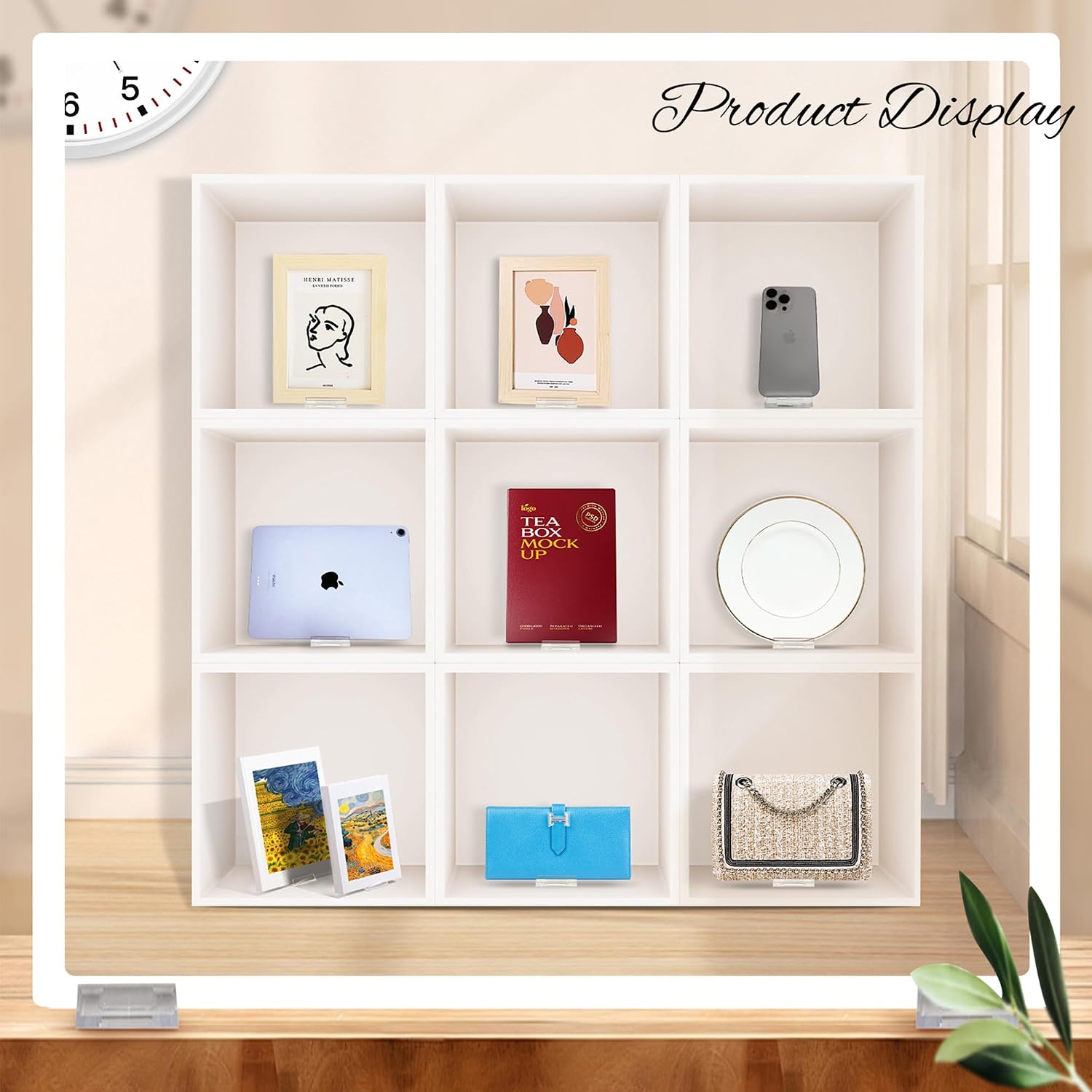 12 Pack Clear Acrylic Adjustable Desktop Book Stand & Display Easel for Tablet Phone Clutch Bag Plate Artwork Magazine Picture Comic Album CD Postcard - Home Office Back to School