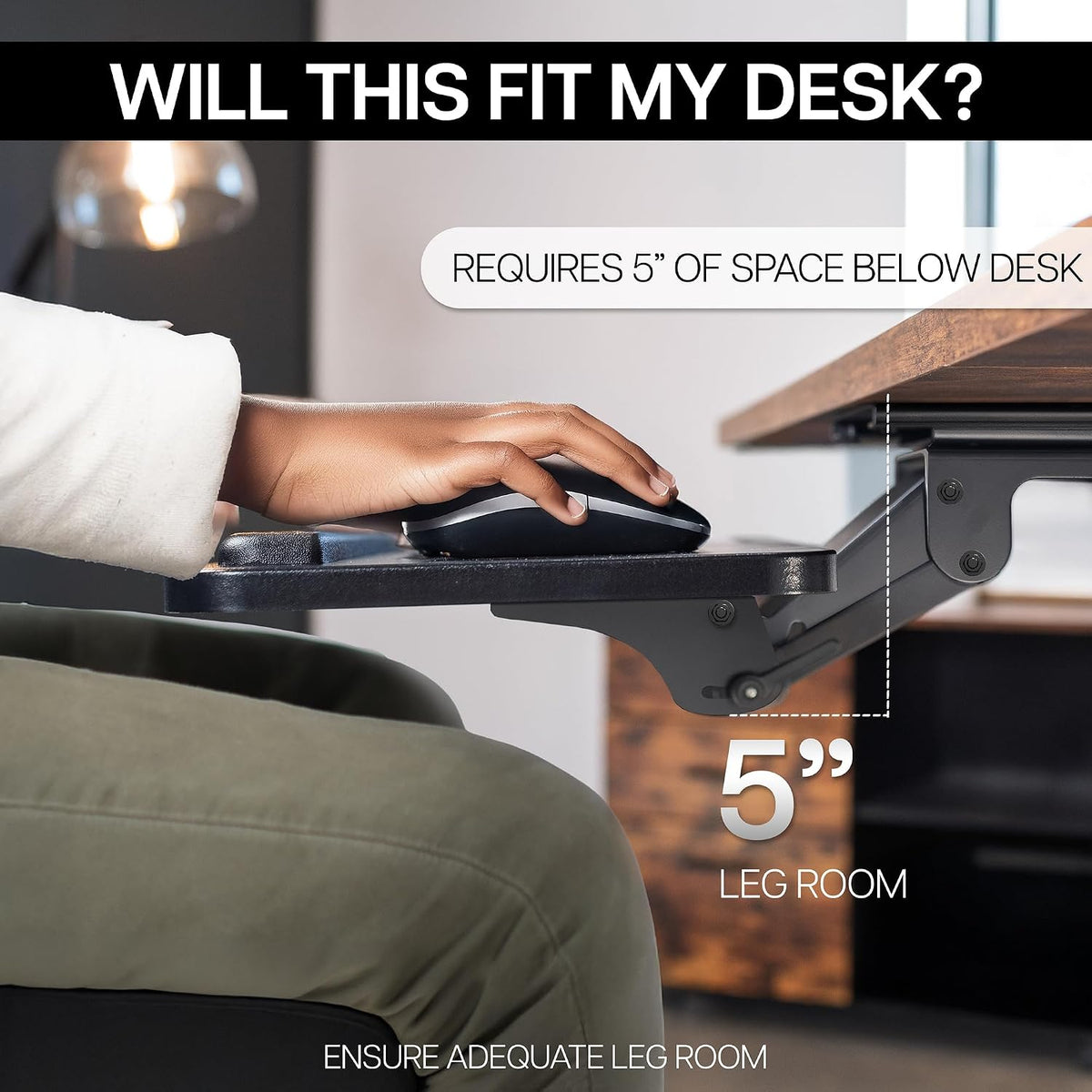 VIVO Black Under Desk 25 x 10 in Keyboard Tray, MOUNT-KB03B