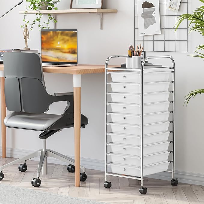GLACER 10 Drawers Rolling Cart, Storage Cart - Image 9