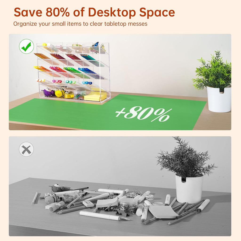 beygorm acrylic vertical marker organizer for 200 markers, close-up detail