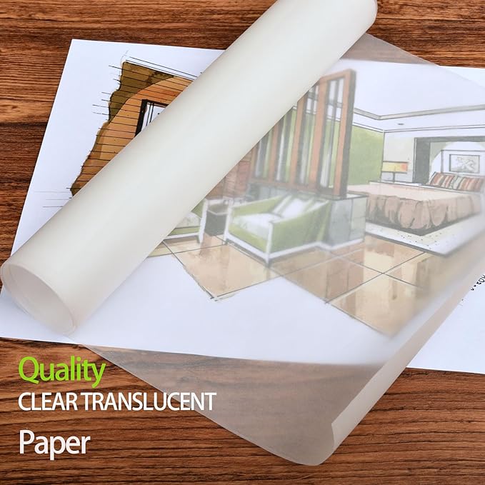 SEMLEART Tracing Paper Roll, 12-inch x 50yard，White Translucent Vellum - Image 6