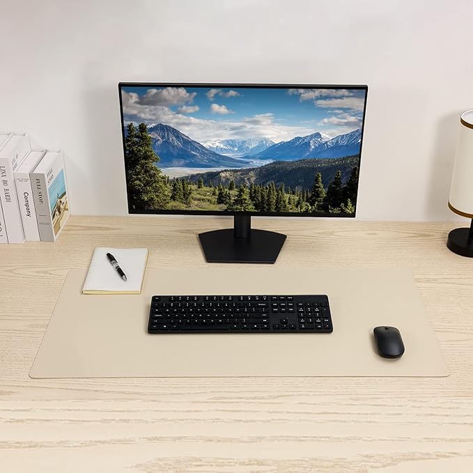 Leather Desk Pad Blotter, Wolaile 36x17 inch Big Keyboard Mouse Pad, Waterproof - Image 4