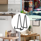Decolore 6 Inch 5 Pack Black Metal Display Stands Plate Holder Display Stands - Image 4