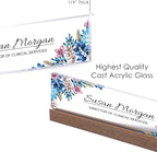 ARTBLOX | Office Personalized Name Plate Blue Leaf Design On Clear Acrylic Glass - Image 4