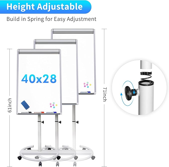 maxtek Mobile Dry Erase Board – 40x28 inches Magnetic Portable Whiteboard Stand - Image 3