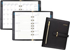 AT-A-GLANCE Faux Leather Undated Starter Set, 7-Ring, 5-1/2" x 8-1/2", Desk Size, Fashion, Black (DR1118-040-05)