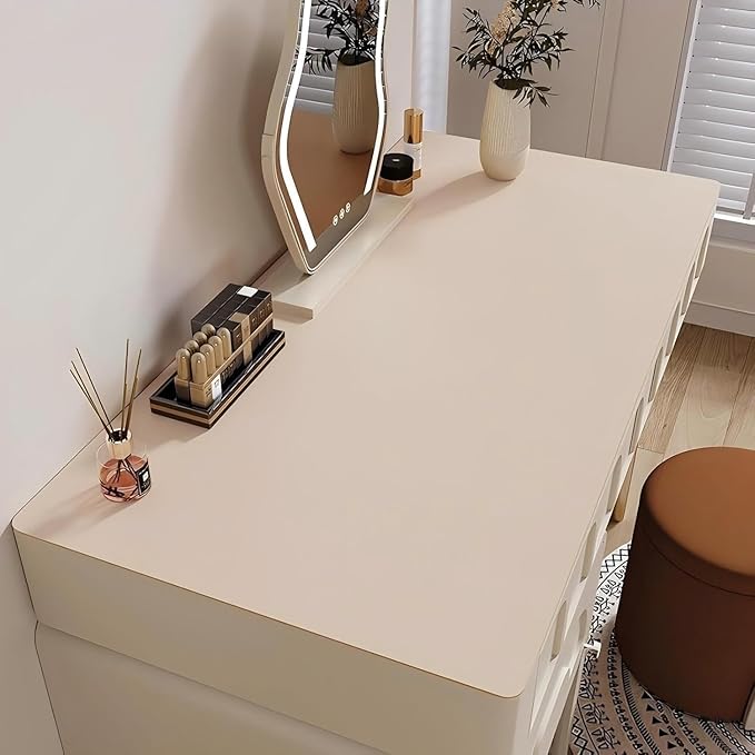 Bloss Extra Large Leather Desk Mat 47.2" x 24" Non-Slip Dressing Table Cover - Image 2