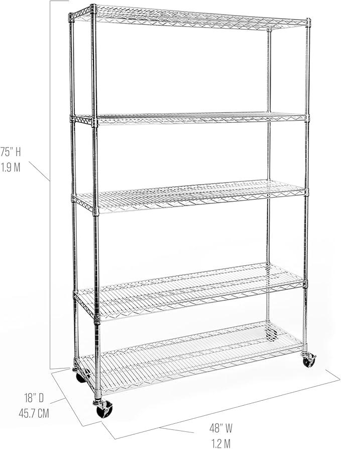 Seville Classics UltraDurable Heavy Duty NSF Solid Steel Wire Rack Storage Unit - Image 4