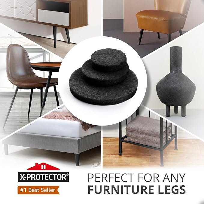 Felt Furniture Pads 235 PCS X-Protector! Huge Quantity of Black Furniture Pads - Image 2