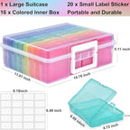 Haundry Photo Storage Box with 16 Inner 4" x 6" Photo Case, Portable Storage - Image 2