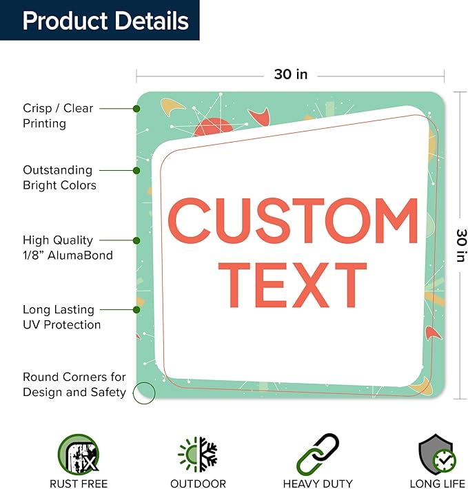 Custom Sign, Custom Street Sign, 11 Font Colors, 13 Font Styles, 4 Hole Options - Image 6