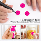 Fluorescent Pink 1 Inch Round Color Coding Labels - Image 3