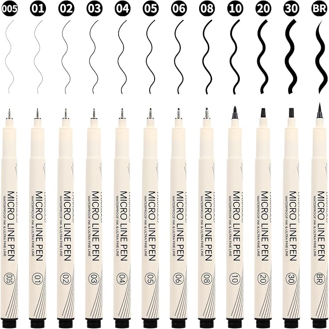 CHARSOCO Black Micro Pens Set by CHARSOCO