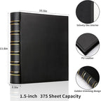 LETVPVOW 2 Pcs Vintage Hardback 3 Ring Binder 1.5 Inch, Professional Leather - Image 2