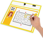 Magnetic Dry Erase Pockets by Two Point (6-Pack) - Landscape - Clear Dry Erase Pocket Sleeves, Job Shop Ticket Holders, Clear Paper Sleeves Protectors, Magnetic Pouch