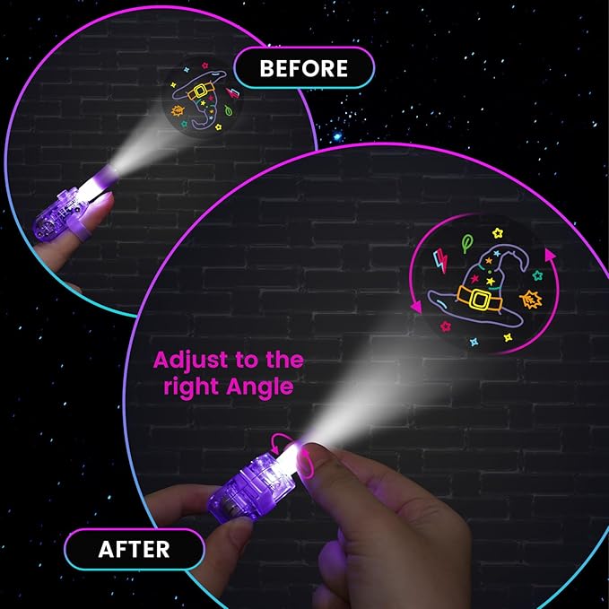 LovesTown 24PCS Halloween Party Favors Flashlights, LED Light up Finger Lights - Image 4