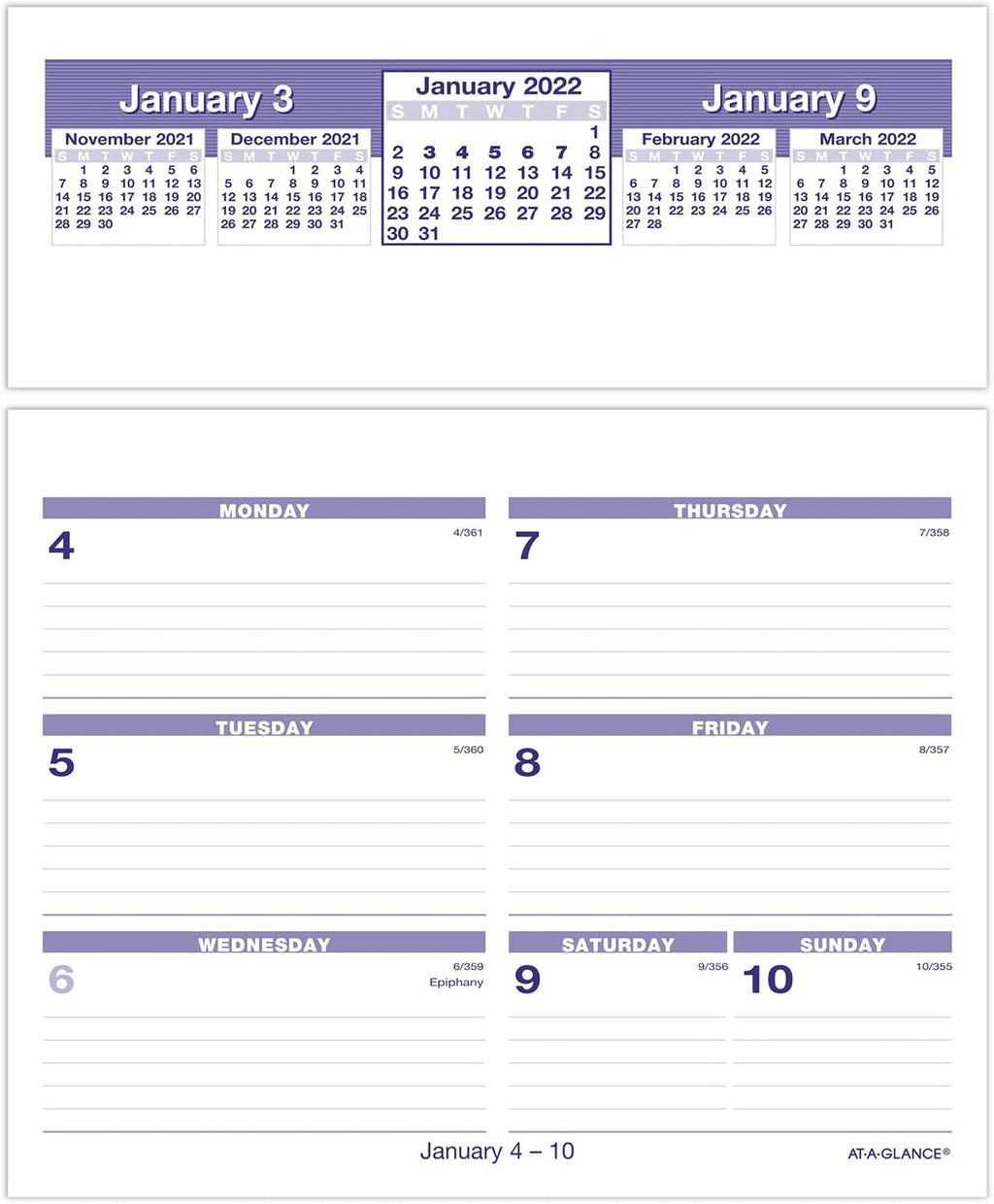 2022 Flip-A-Week Weekly Desk Calendar Refill by AT-A-GLANCE, 6" x 7" (SW705X50)