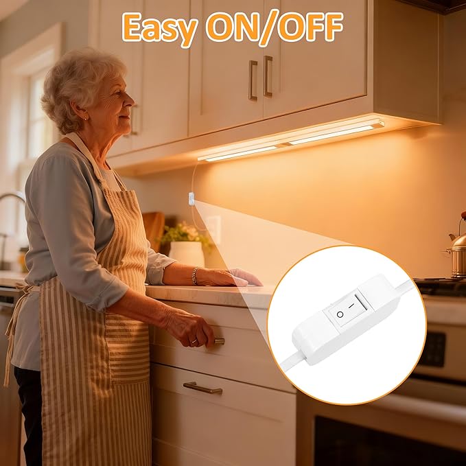 maylit Under Cabinet Lighting Plug in, Renter Friendly Lamp, Wired 110V 120V - Image 3