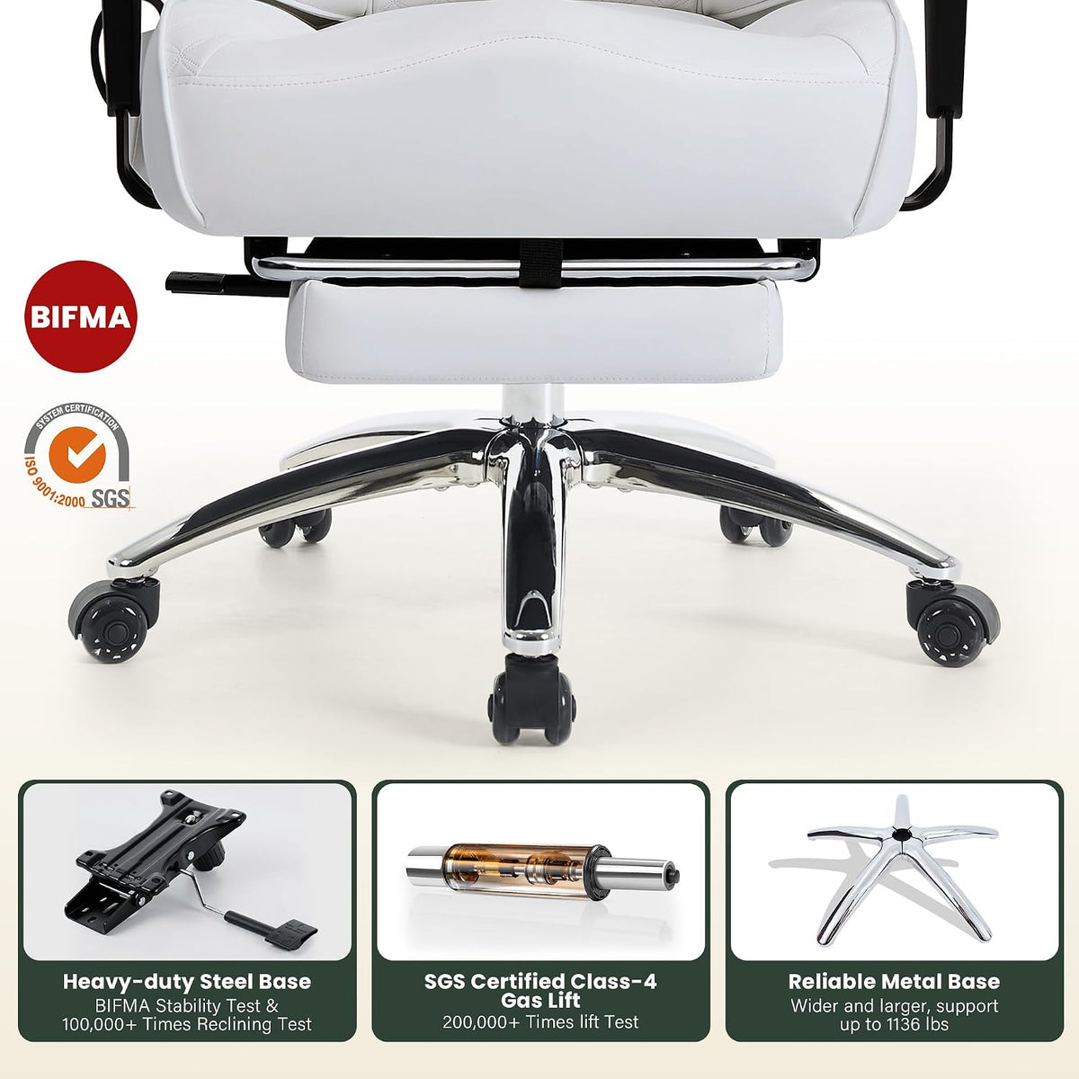 CIOMAN 500lbs Big and Tall Office Chair Adjustable Lumbar Support, Extra Wide...