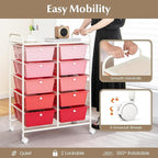 LDAILY 10 Drawer Rolling Cart, Storage Cart Organizer on Wheels, Drawer Cart - Image 4