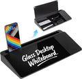 Glass Desktop Whiteboard with Wireless Charger & Storage, Desk Dry Erase Note by Unknown
