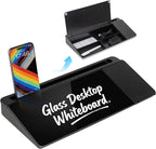 Glass Desktop Whiteboard with Wireless Charger & Storage, Desk Dry Erase Note by Unknown