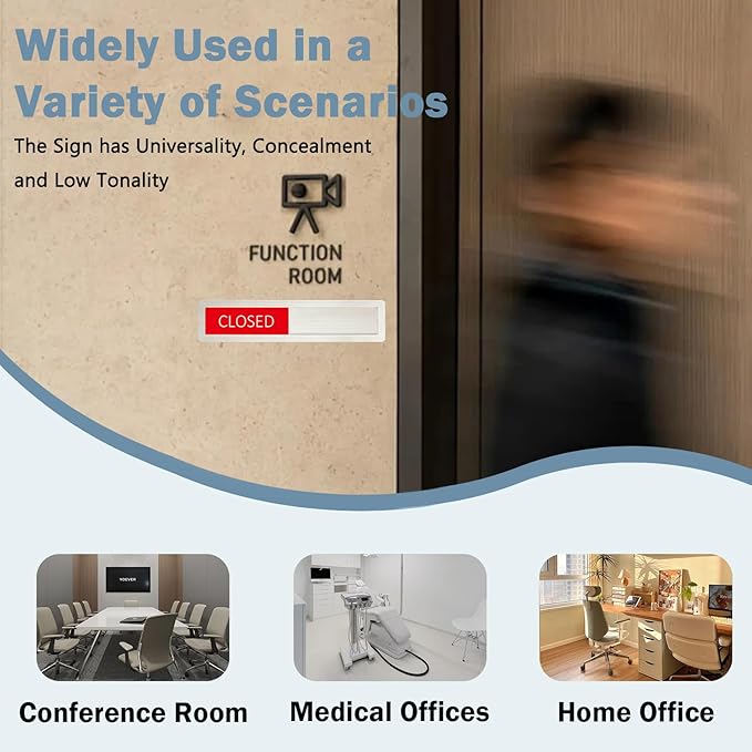 Open Closed Sign, Open Signs Privacy Slide Door Sign Indicator - Image 4
