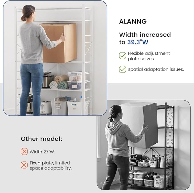 ALANNG 40" W Foldable 5-Tier Storage Shelves - Image 4