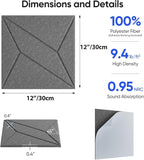 UNECHO 12 Pack 12" X 12" X 0.4" Acoustic Panels - Image 3