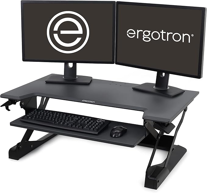 Ergotron – WorkFit-TL Standing Desk Converter, Dual Monitor Sit Stand Desk Riser by Ergotron