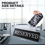 Peryiter 12 Pcs Table Top Reserved Sign Metal Reserved Table Tent Signs Double - Image 2