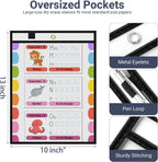AKONEGE 5 Pack Oversized Dry Erase Pocket Sleeves Reusable 10 x 13 Inches Black Shop Job Ticket Holders Clear Plastic Sleeves Sheet Protectors for Documents, Teacher Classroom & Office Supplies