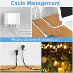 Cable Management Clips Black, Adhesive Cord Organizer - Image 3