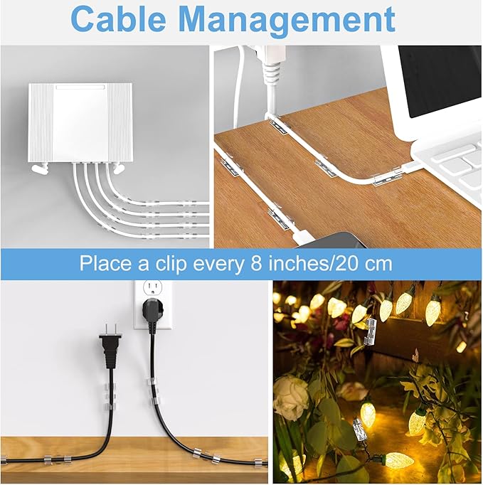 Outdoor Light Clips, Adhesive Cable Cord Organizer - Image 6