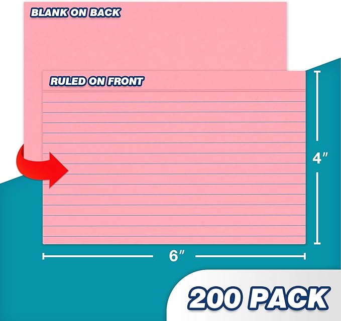 Chell Extra Heavyweight Index Cards 4x6 Inch, No Bleed-Through, Ruled Front and - Image 3