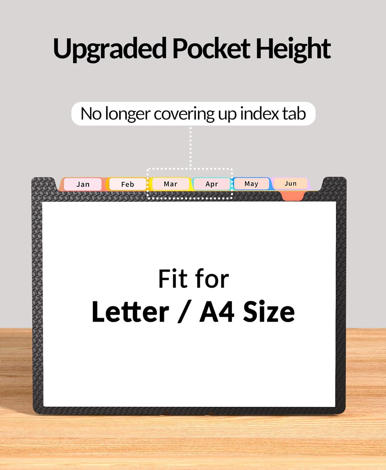 Sooez Accordion File Organizer, 13-Pocket Expanding File Folder Letter Size | Deeper 13-Pocket Keep Index Tabs Visible, Thickened Cover, Monthly Bill Paper Receipt Document Organizer, Home Office School