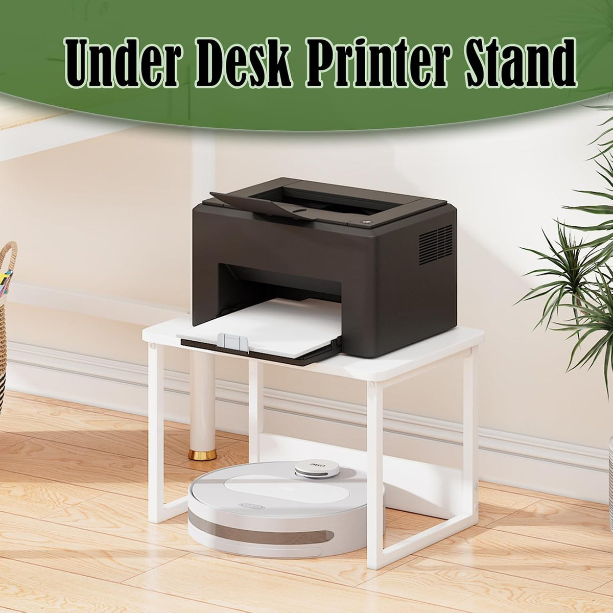 MARTY Printer Stand for Desk, Desktop Shelf Printer Riser for Home Office