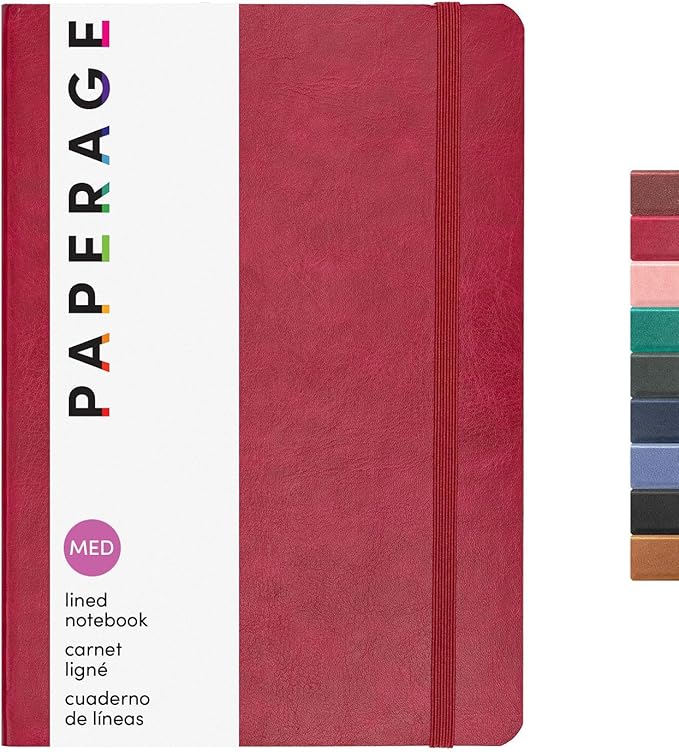 PAPERAGE Softcover Lined Journal Notebook, 160 Pages, Medium College Ruled by PAPERAGE
