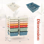 LDAILY 12 Drawer Rolling Storage Cart, Craft Cart Organizer on Wheels w/Metal - Image 3