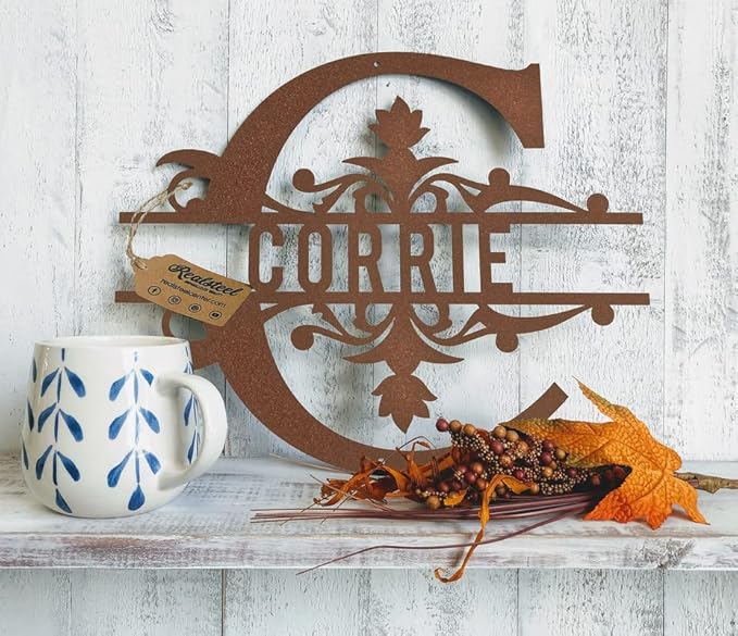 RealSteel Metal Split Letter Monogram – Personalized Last Name Sign by RealSteel