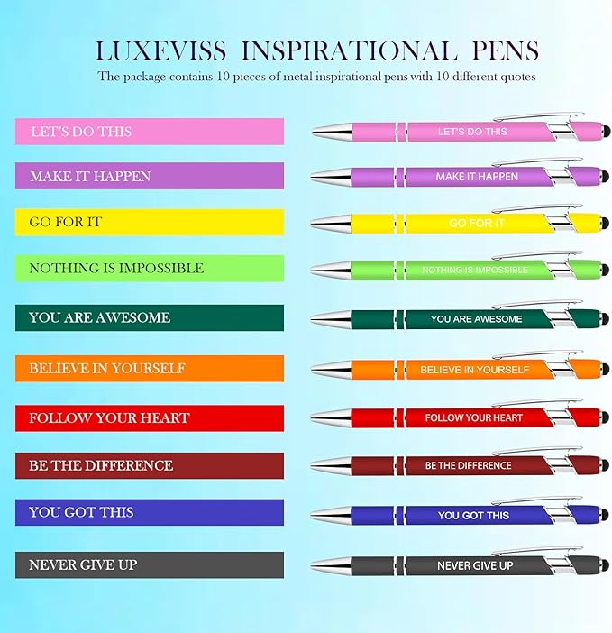 Luxeviss 10 Pcs Inspirational Pens Bulk - Image 7