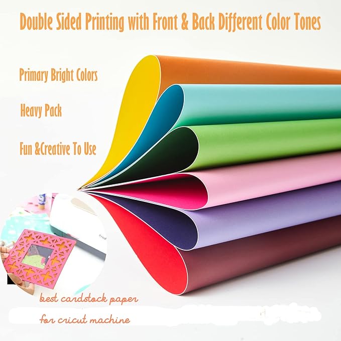 Livholic 100 Pack Heavy Duty Paper Colored Cardstock Front Back Different Color - Image 4