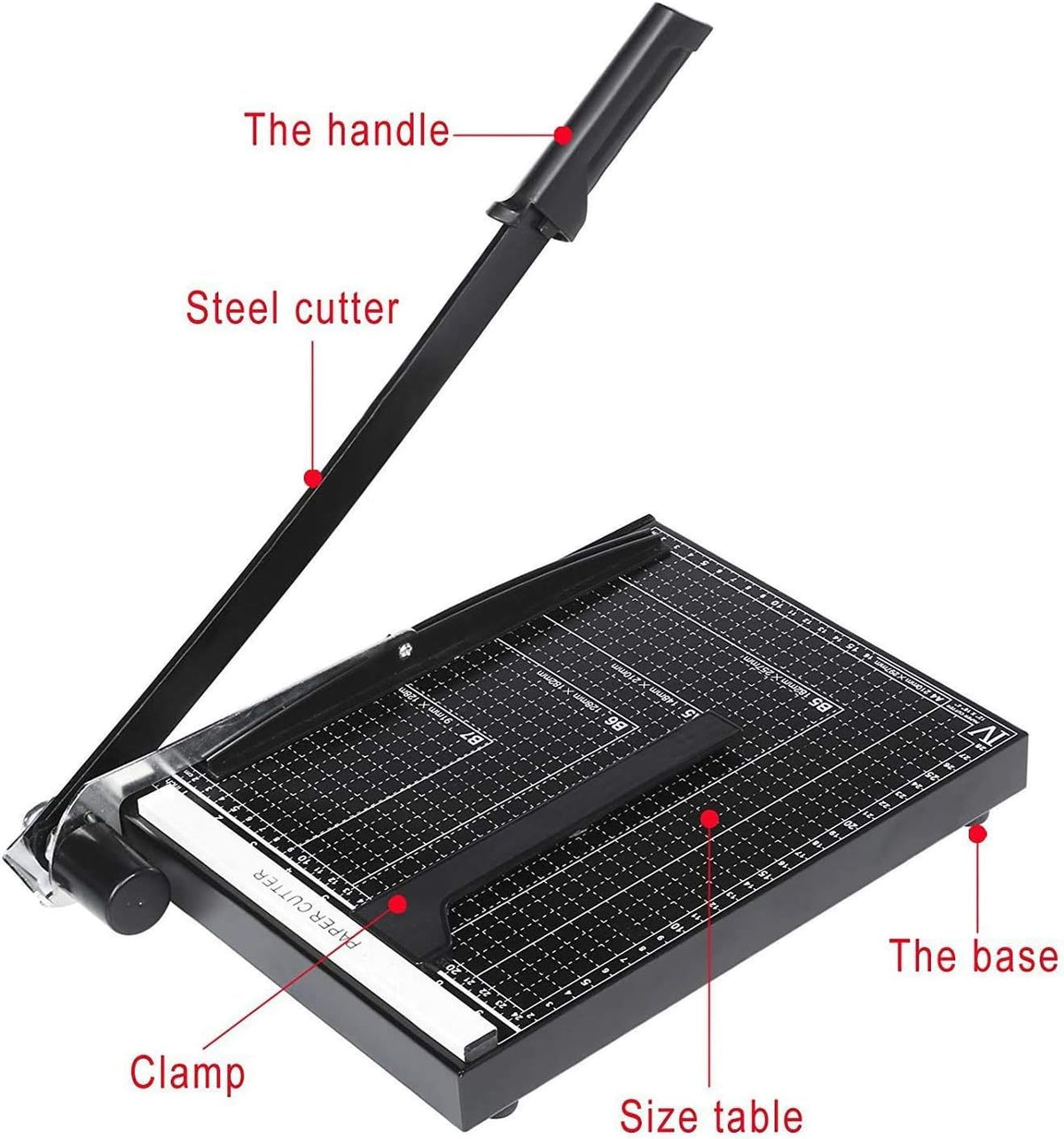 A4 Paper Trimmer Cutting Capacity 12 Sheets for Office School Craft Paper Black