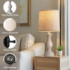22" farmhouse table lamps set of 2, rustic, close-up detail